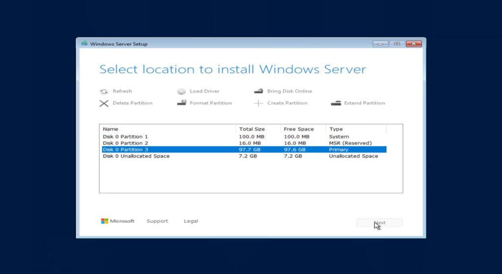 Select Partition