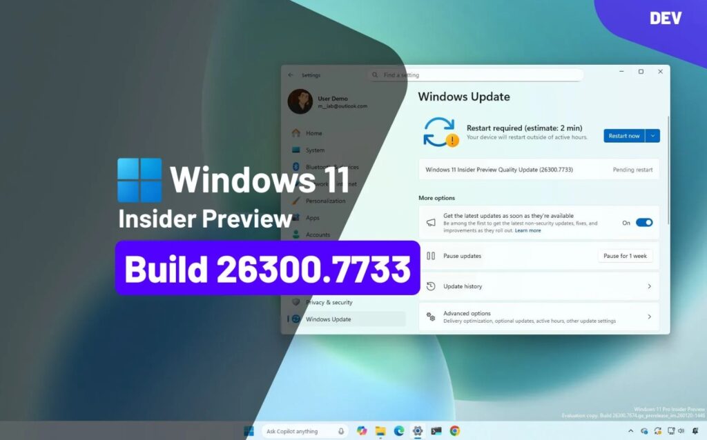 Windows 11 Insider Preview Build 263007733