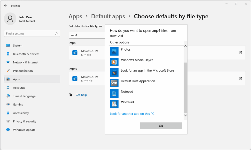 Changing File Type Associations