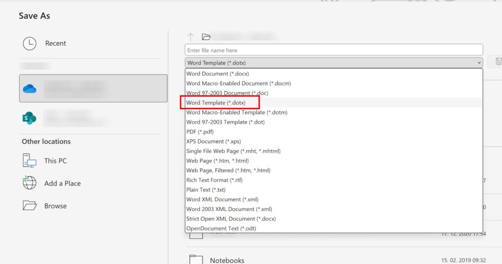 Save as a Template File
