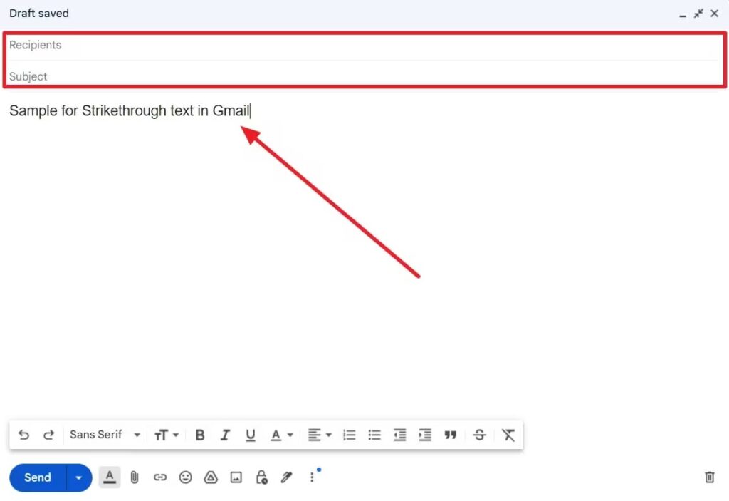 Strikethrough Formatting Gmail